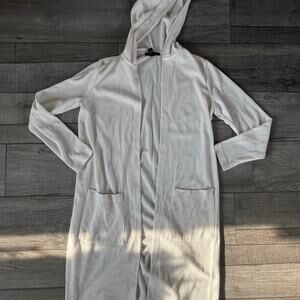 Waffle Knit Hooded Cardigan - small
